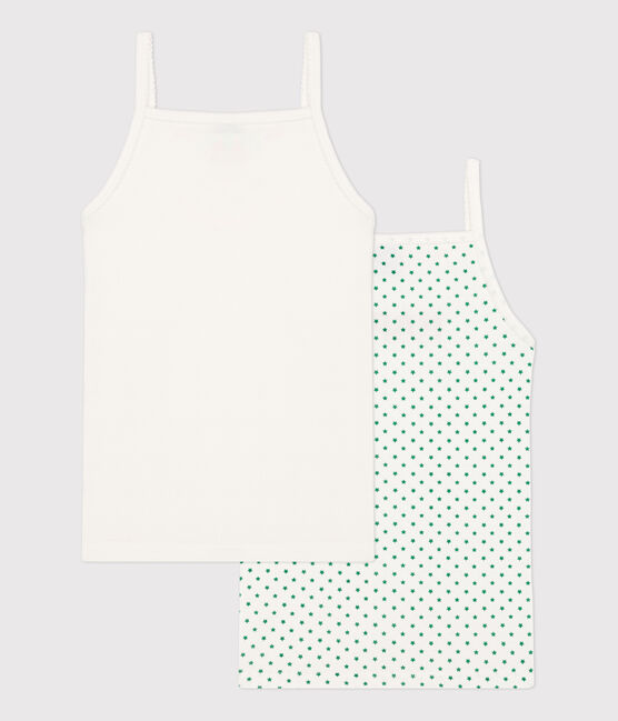 Confezione da 2 canotte con spalline bambina cotone variante 1