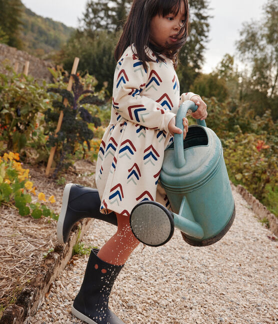 Abito bambina a maniche lunghe in tessuto felpato stampato AVALANCHE+INCOGNITO/ MULTICO