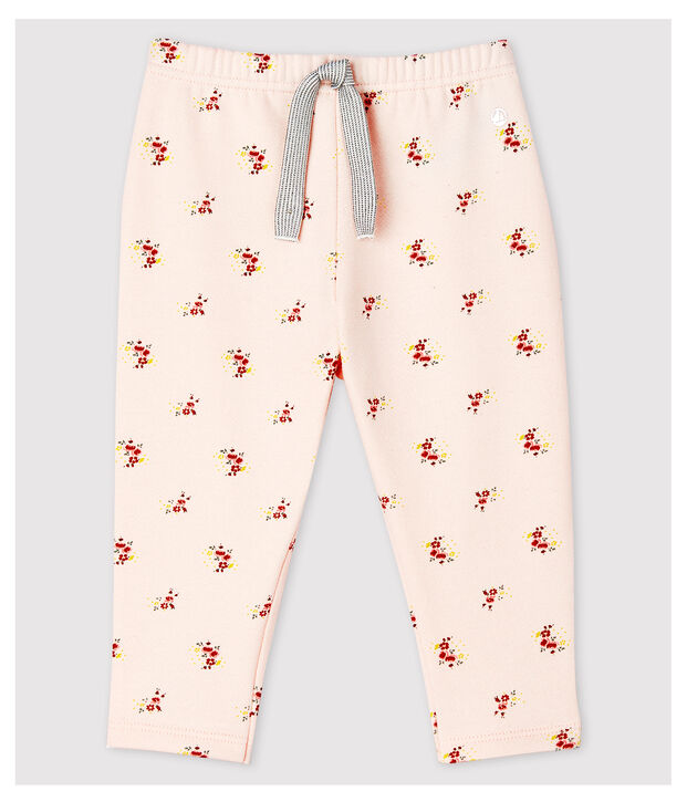 Pantaloni fantasia in molleton beb&egrave; femmina rosa/multicolore