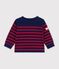 Maglione in stile marinaro in misto lana e cotone a righe neonato blu/rosso