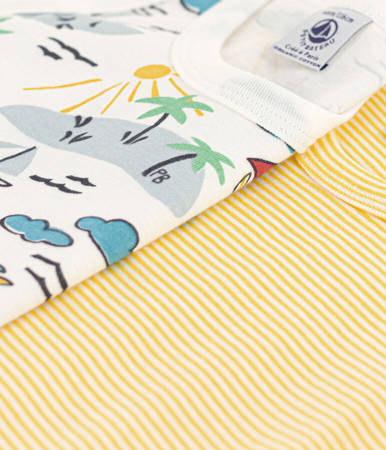 Confezione da 2 canottiere bambino in cotone modello esploratore multicolore