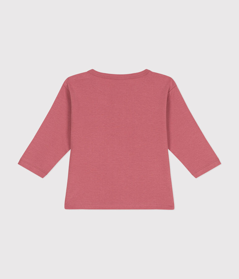 T-shirt beb&egrave; a maniche lunghe in cotone rosa