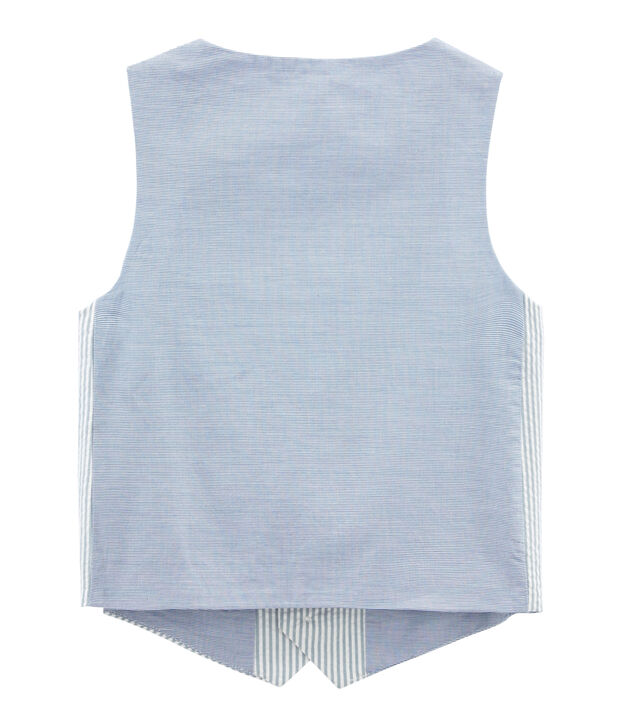 Gilet senza maniche bambino blu/bianco