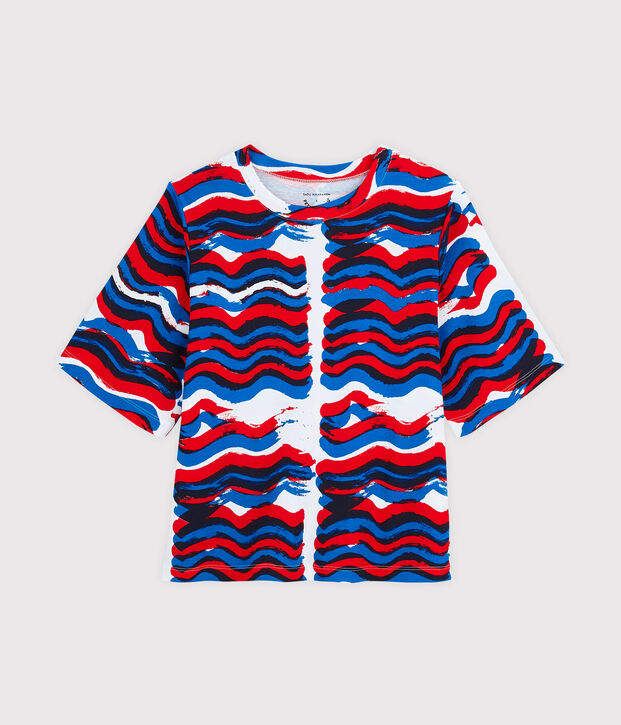 T-shirt riedizione Hy&egrave;res donna bianco/multicolore