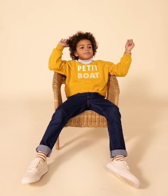 Felpa in molleton stampato bambino unisex giallo BOUDOR