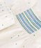 Abito bianco neonato in cotone e bloomer coordinato con stampa a pois bianco/multicolore