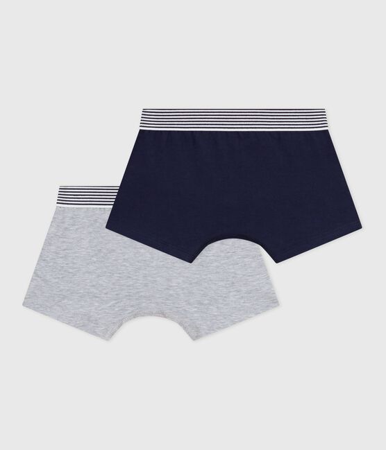 Set di boxer in cotone ed elastan tinta unita bambino variante 1