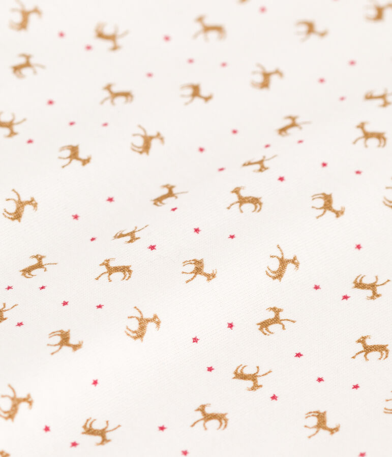 Bodyjama senza piedi neonato a costine bianco/rosso