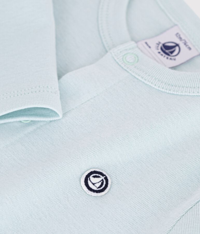 Cardigan in cotone tinta unita neonato blu