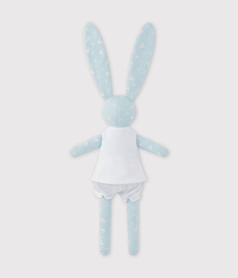Doudou coniglietto stampato blu TOUDOU/bianco ECUME
