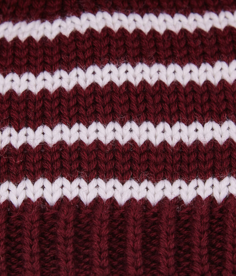 Cappello in misto lana rosso/bianco