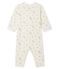 Tutina senza piedi a costine per bebé femmina bianco MARSHMALLOW/bianco MULTICO