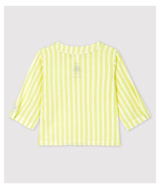 Blusa a righe gialle bebè in popeline di cotone biologico giallo JAUNE/bianco MARSHMALLOW