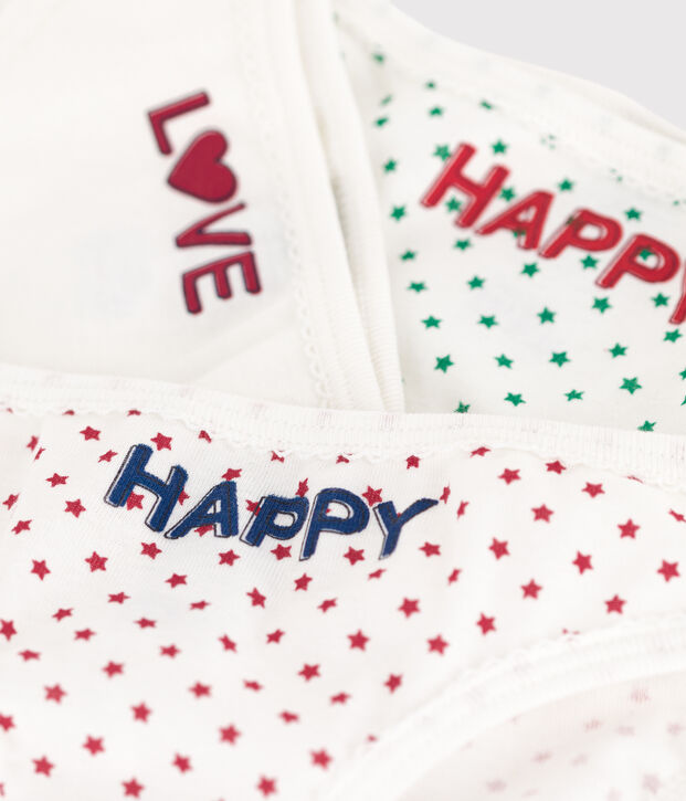 Confezione da 3 slip bambina in cotone multicolore