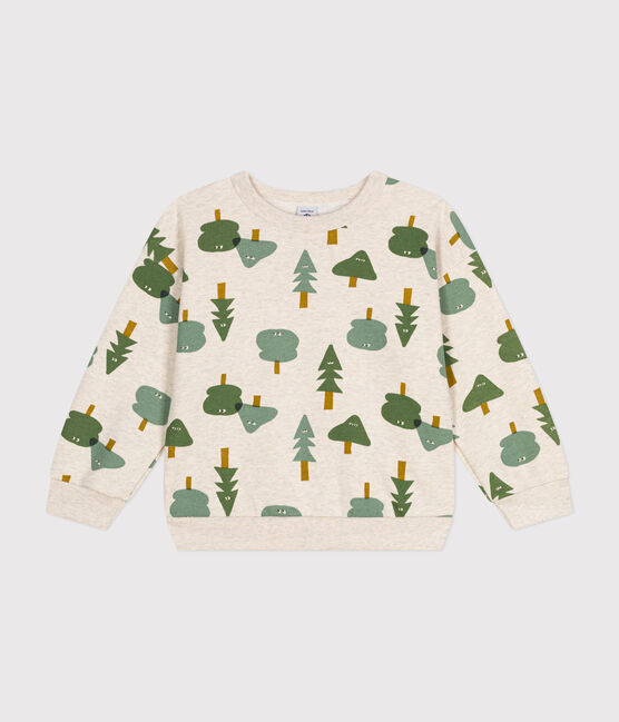 Maglia in tessuto felpato bambino beige MONTELIMAR/bianco MULTICO