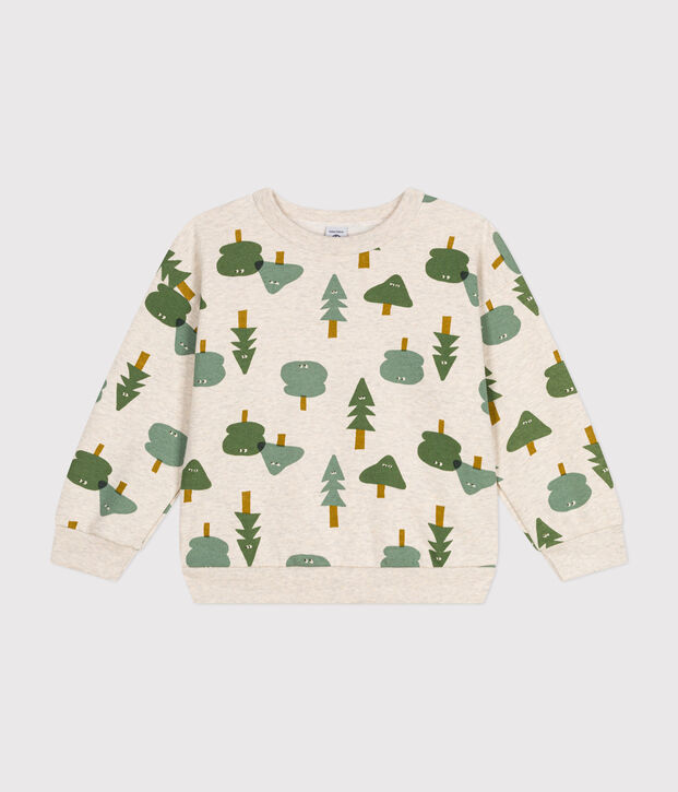Maglia in tessuto felpato bambino beige/multicolore