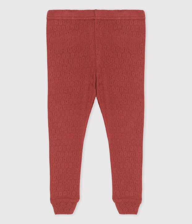 Leggings in maglia traforata per beb&egrave; marrone