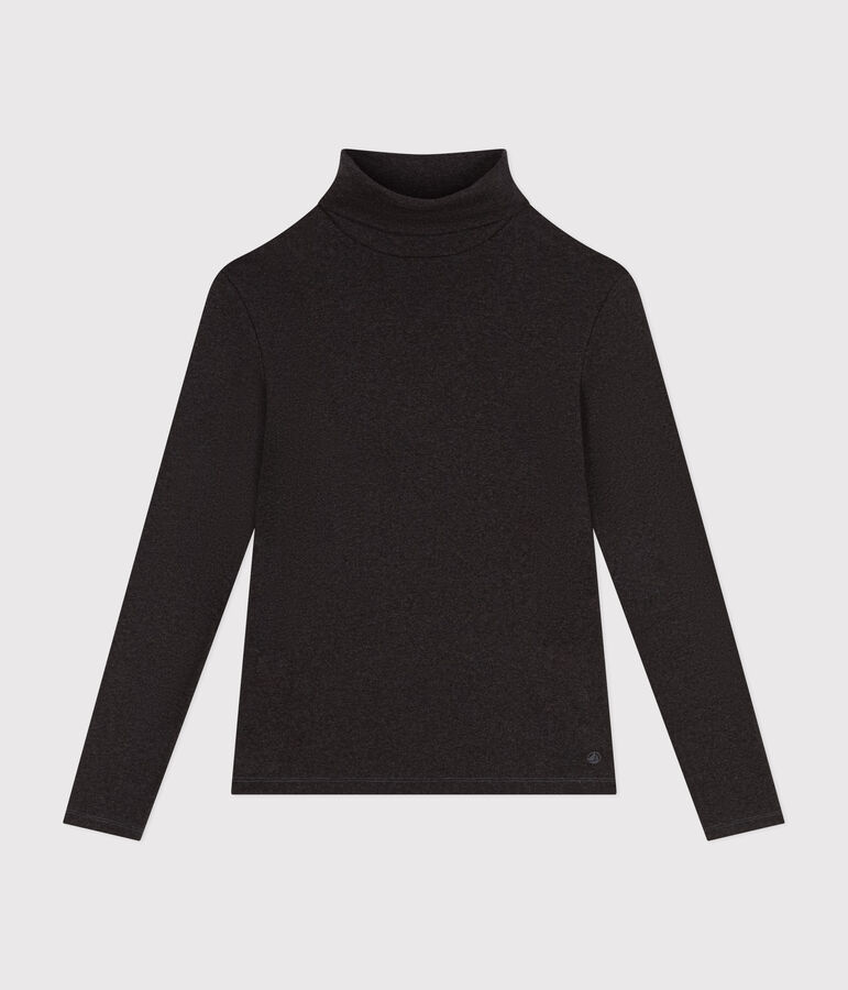 T-shirt iconica a lupetto in cotone donna grigio CITY CHINE