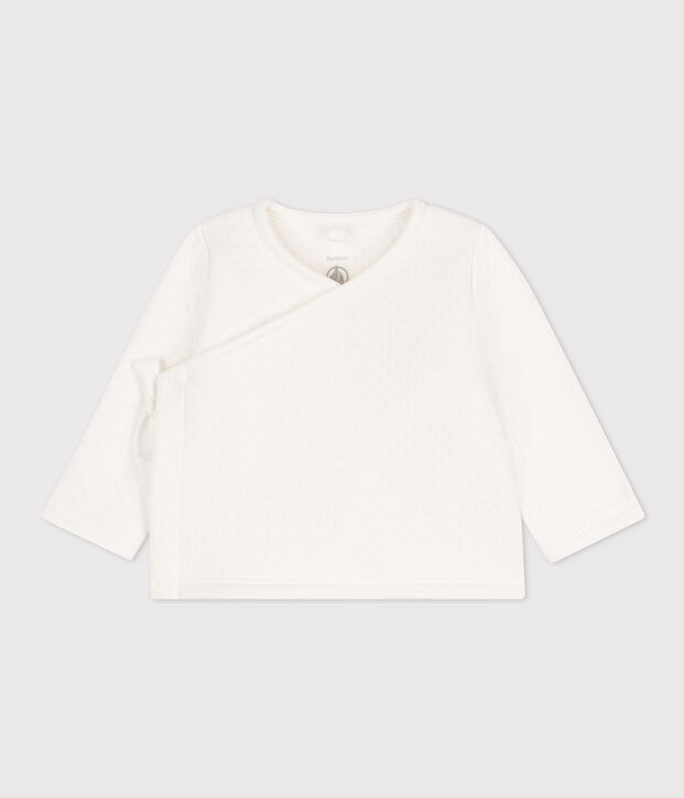 Scaldacuore beb&egrave; in tubique trapuntato e cotone bianco