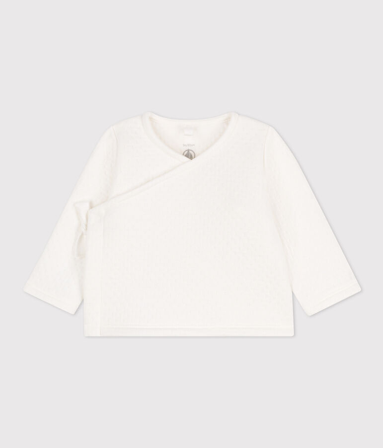 Scaldacuore beb&egrave; in tubique trapuntato e cotone bianco