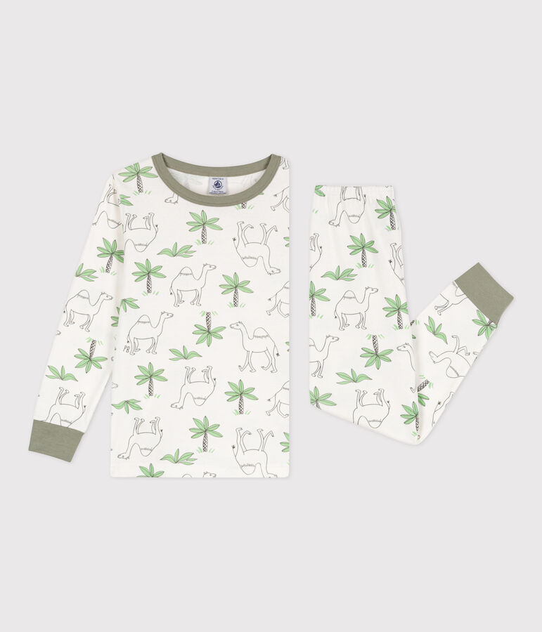 Pigiama bambino unisex in cotone con dromedari bianco/multicolore