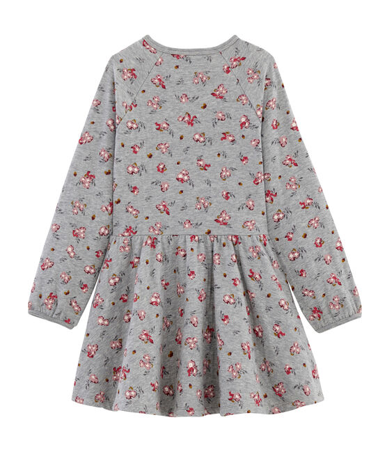 Abito stampato bambina grigio BELUGA/bianco MULTICO