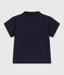 Polo a maniche corte in cotone tinta unita neonato blu SMOKING
