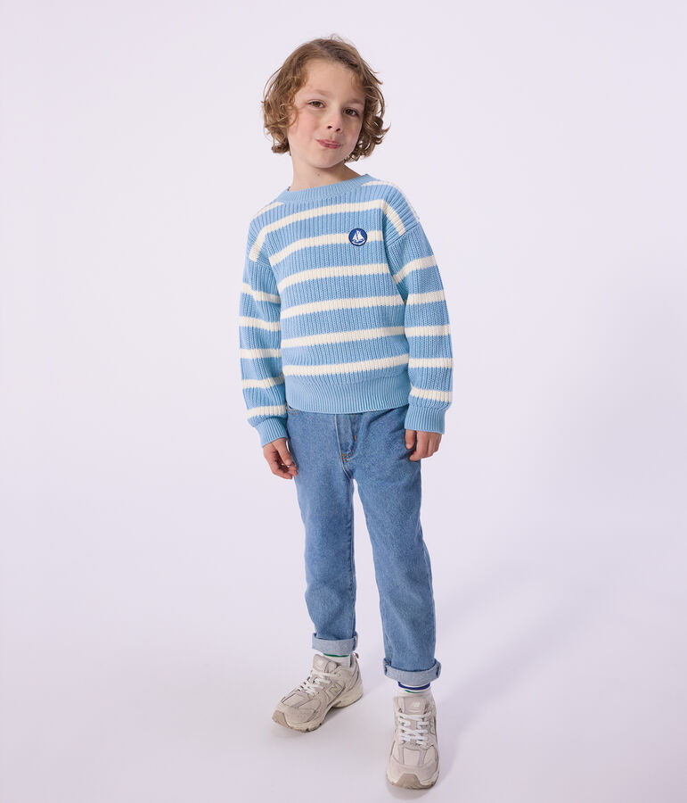 Pullover in maglia bambino blu FLO/ MILK