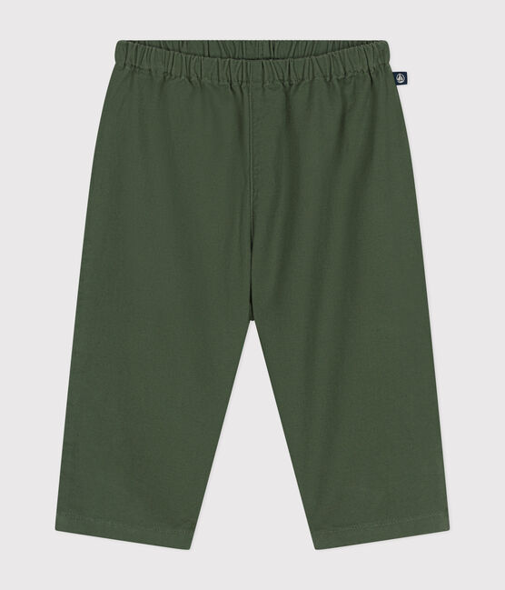 Pantaloni in cotone/lino bebè verde CROCO