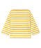 T-shirt a manica lunga bebè maschio a righe bianco MARSHMALLOW/giallo BOUDOR