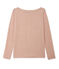 T-shirt donna a maniche lunghe in lino laccato rosa ROSE/grigio ARGENT