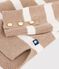 Pullover dolcevita in misto lana e cotone a righe donna beige/ecru