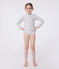 T-shirt da bagno anti-UV a maniche lunghe a fiori bambina bianco MARSHMALLOW/bianco MULTICO