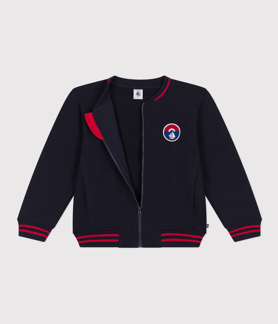 Letter jacket in jersey spesso per bambino blu SMOKING
