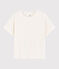 T-shirt in cotone/lino tinta unita Donna bianco MARSHMALLOW