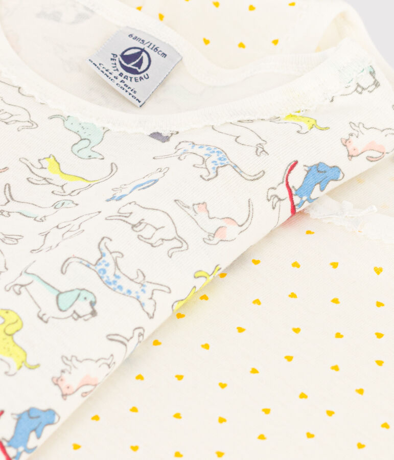 Confezione da 2 pigiami corti bambina in cotone ocn animali multicolore