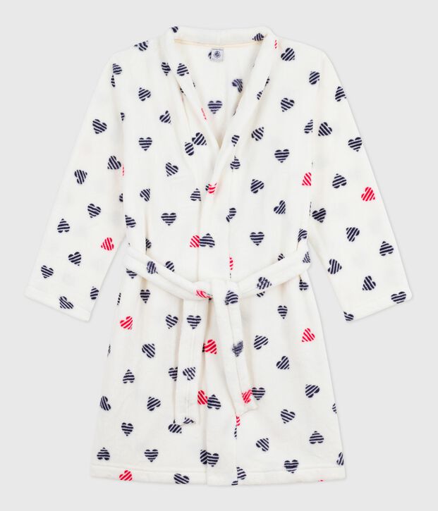 Vestaglia in pile con stampa bambino bianco/multicolore