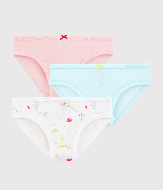 Confezione da 3 slip fantasia frutti bambina in cotone biologico variante 1