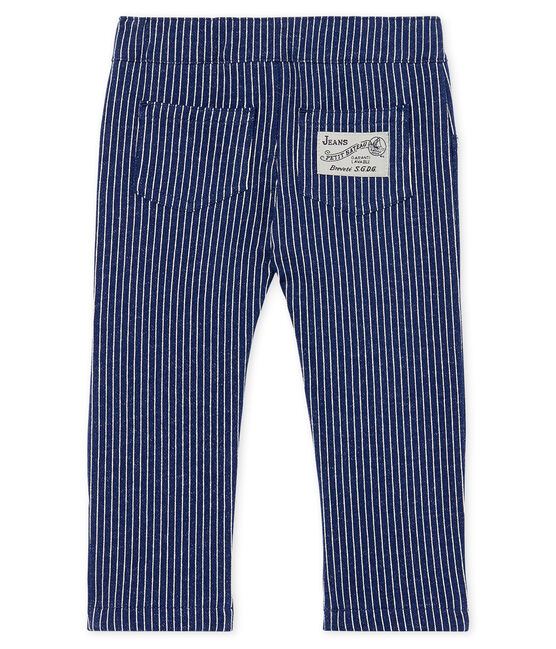 Pantalone maschietto in maglia a righe blu SMOKING/bianco MARSHMALLOW