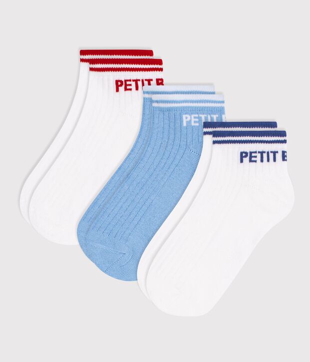 3 paia di calzini sportivi in cotone bambino multicolore