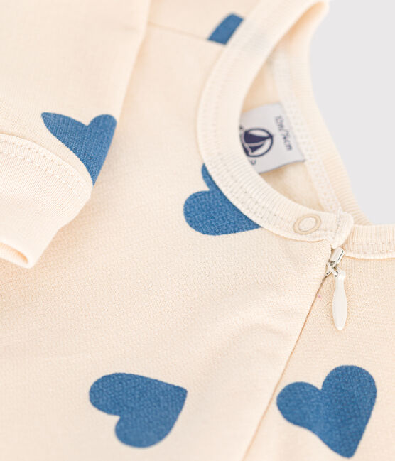 Pigiama in tessuto felpato spazzolato con stampa a cuori neonato blu AVALANCHE/ BEACH