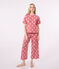 Pigiama in cotone con cuore stampato donna rosa ROSEWOOD/ MARSHMALLOW