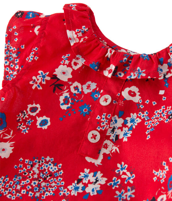 Robe bébé fille imprimée rosso PEPS/bianco MULTICO