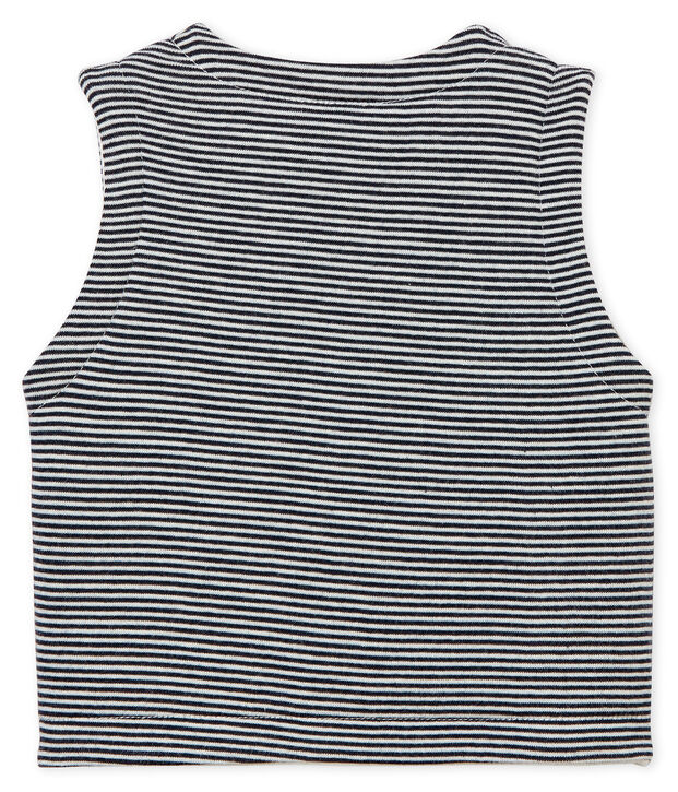 Gilet in costina da neonato blu/bianco