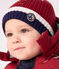 Cuffietta in maglia foderata in pile neonata rosso AMARANTE/ MULTICO