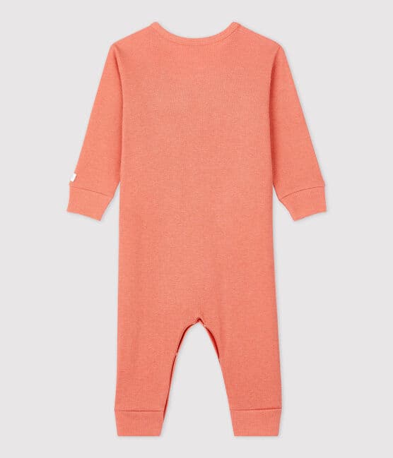 Tutina pigiama senza piedi bebè in cotone e lyocell rosa PAPAYE