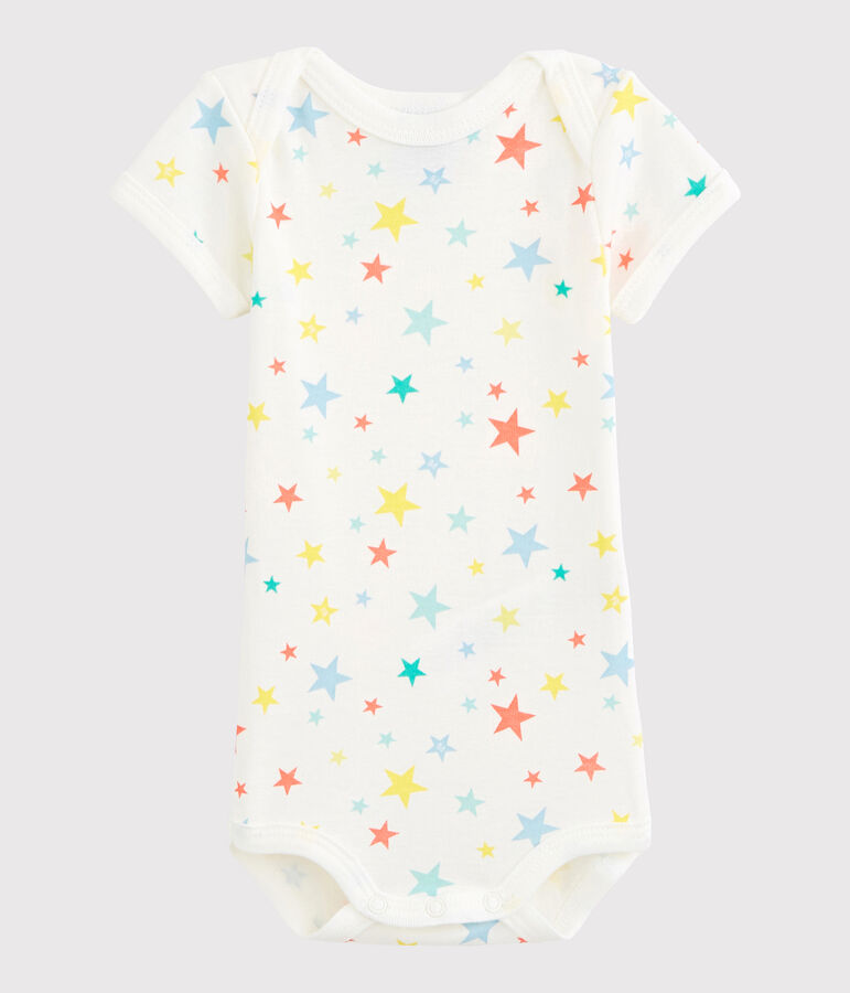 Body a manica corta beb&egrave; unisex bianco/multicolore