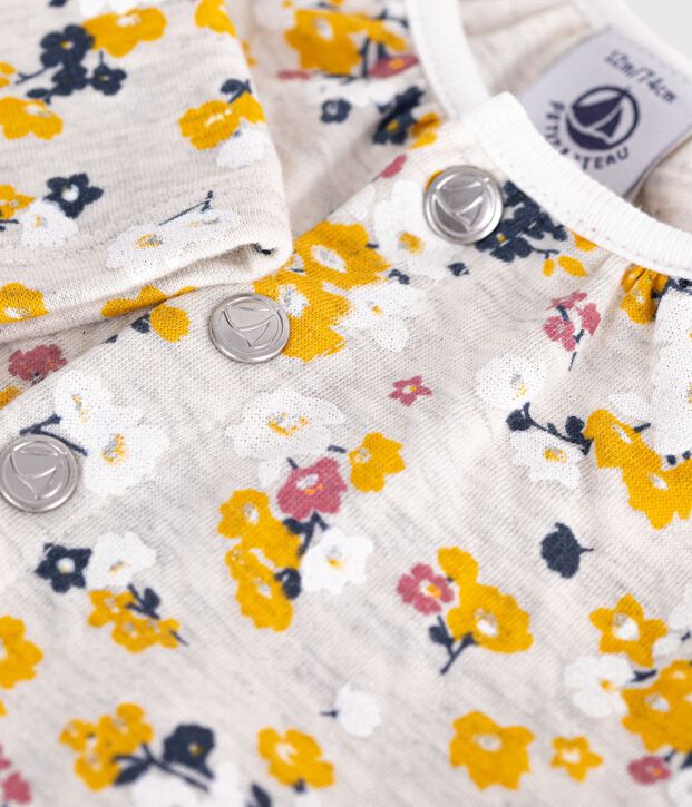 Cardigan beb&egrave; femmina in tubique beige/multicolore