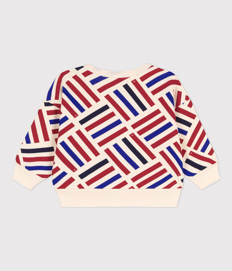 Felpa beb&egrave; con stampa grafica in tessuto felpato bianco AVALANCHE/ MULTICO