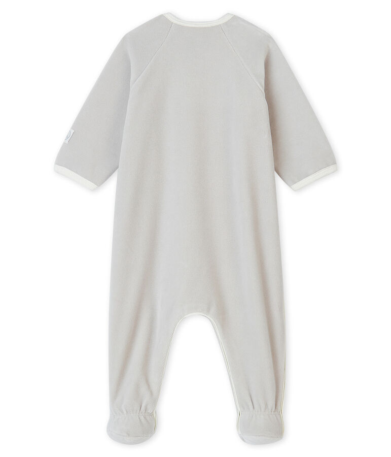 Tutina gatto beb&egrave; in ciniglia grigio/blu